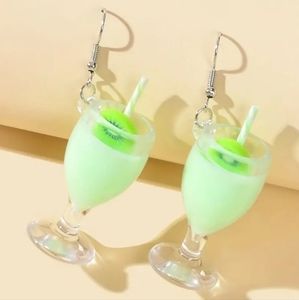 NIB Kiwi Cocktail Charm Earrings